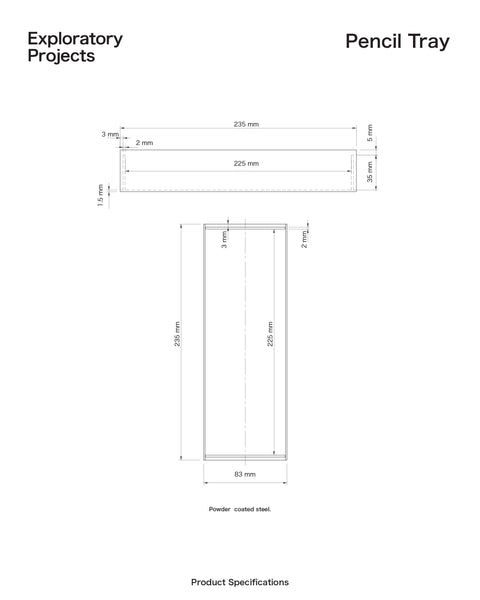 Pipes and Beams - Pencil Tray Dark Grey